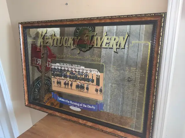 Vintage Huge Kentucky Tavern Bourbon Whiskey mirror sign Mint in Arts & Collectibles in Calgary - Image 3
