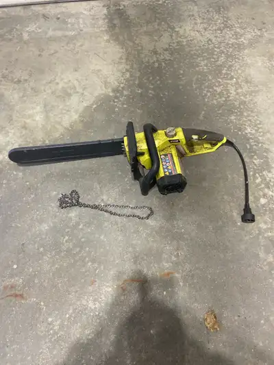 Ryobi electric chainsaw with extra chain
