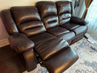 Leather couch, love seat, arm chair - all reclining 