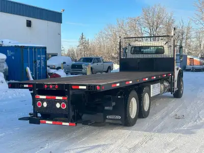 (SURPLUS TRUCK) FINANCING AVAILABLE 2025 freightliner m2 plus tandem axle with 24ft deck and Moffett...