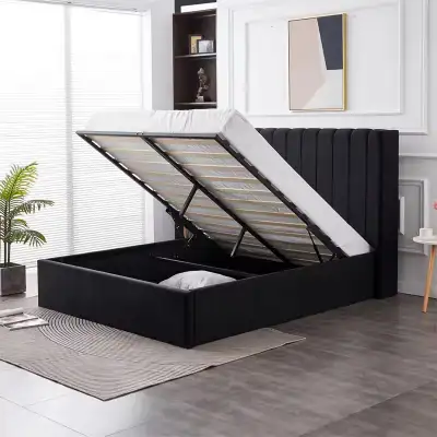 Warehouse Blowout Sale! Queen/King Hydraulic Lift Storage Bed, View more