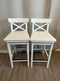 Two IKEA INGOLF bar stools 