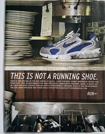 ‘03 Nike Air Zoom Spiridon Running Shoe Original Ad, View more