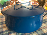 Vintage Dansk Kobenstyle Blue Enamel Pot/Dutch Oven