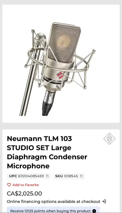 Neumann TLM 103 studio set, View more