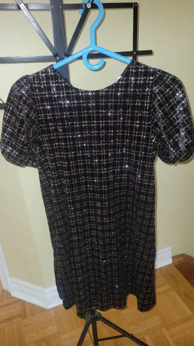 Girls Black and light copper checkered Dress, View more