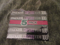 Vintage Maxell Capsule UD-2 100 minute 5-pack cassette tapes new