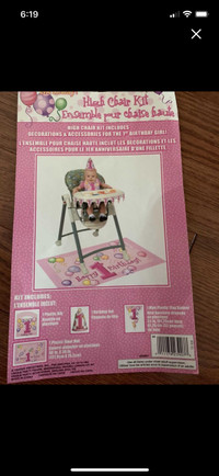 EUC 1St Birthday High Chair Set