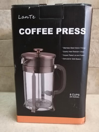 LANTE 8 CUP COFFEE PRESS + 4 EXTRA FILTERS - NEW