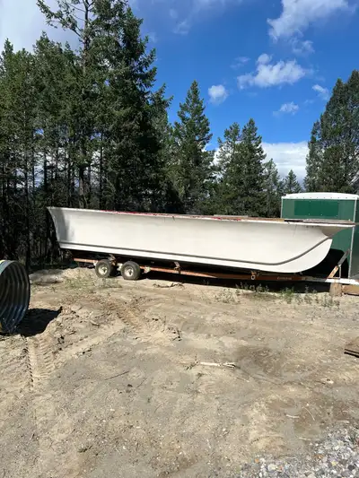 House boat project boat with trailer
