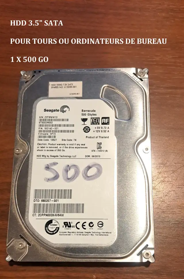 Disques durs SATA 2.5" et 3.5 et SSD / HDD in System Components in Québec City - Image 3