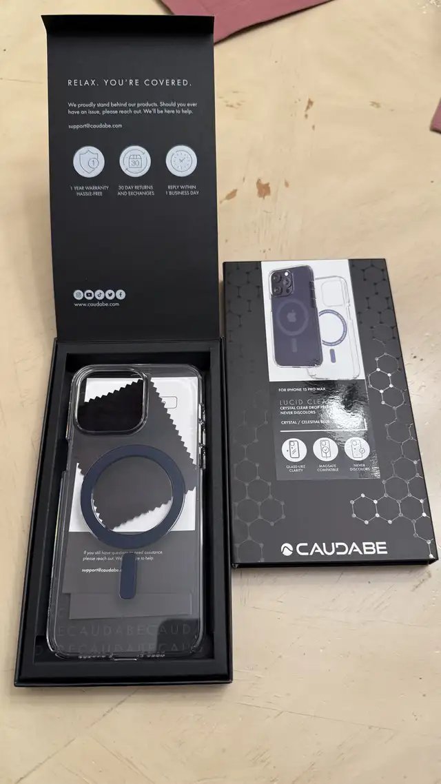 Caudabe Lucid Clear for iPhone 15 Pro Max in Cell Phone Accessories in City of Toronto - Image 3