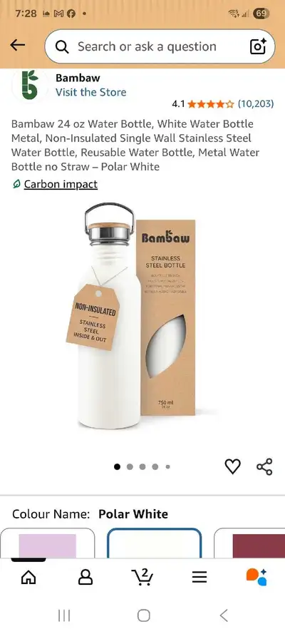 New Bambaw Water Bottle, View more