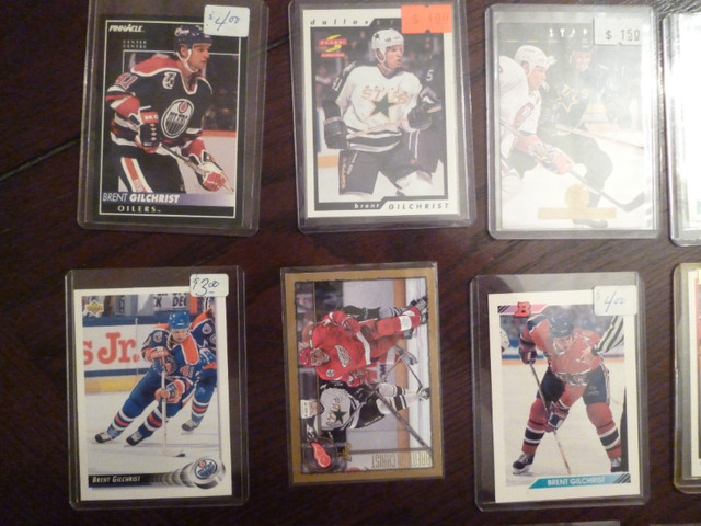 Brent Gilchrist NHL hockey card lot x 27 - Canadiens Stars Oiler in Arts & Collectibles in Vernon - Image 2