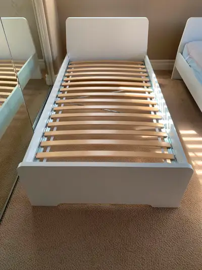 Gently Used ASKVOLL Twin Size Bed Frame, White - Ikea Mechandise, View more