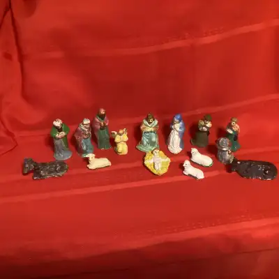 Best Offer-Vintage Nativity Manger pieces Chalkware Plaster lot, View more