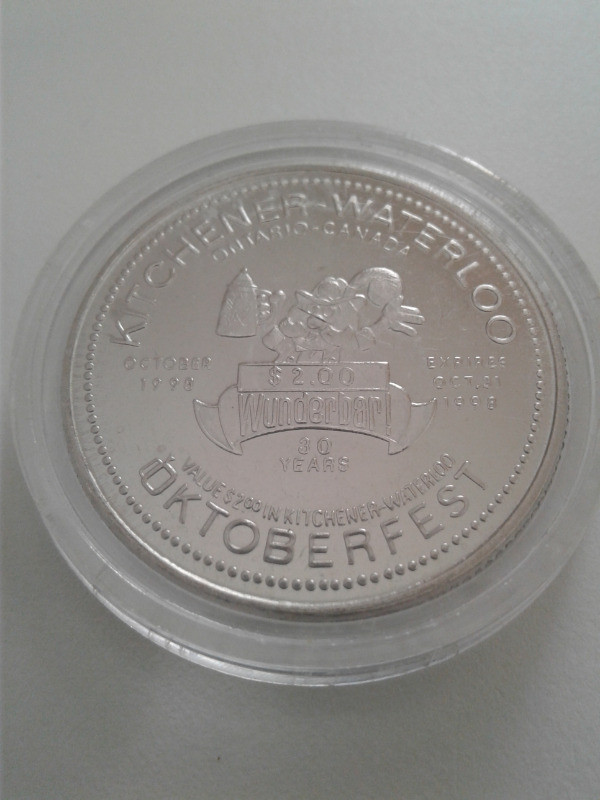 1998 KW Oktoberfest $2.00 coin in Hobbies & Crafts in Kitchener / Waterloo - Image 3