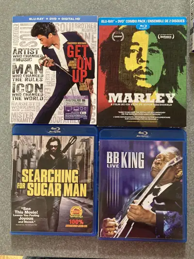 Music Blurays EUC Bob Marley Get On Up James Brown BB King B.B., View more