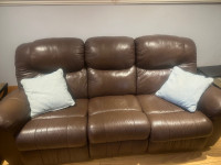Leather couch and tables