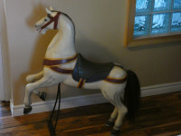 LARGE carousel horse hand carved horsehair tail