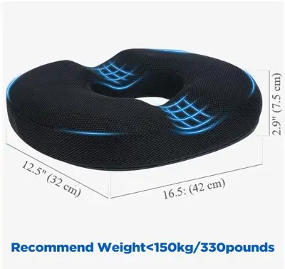 NEW-Donut seat cushion for hip pain relief, non-slip memory foam, View more