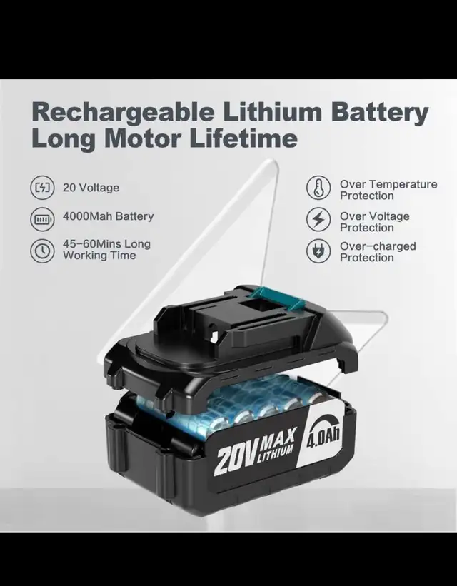 12 Inch Cordless Electric Chainsaw 20V Battery Chainsaw wit 4.0A in Power Tools in Hamilton - Image 6