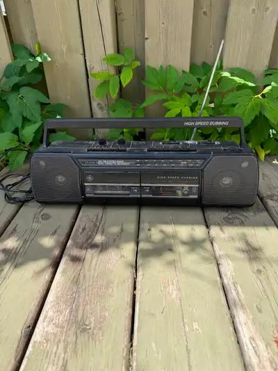 Vintage AM/FM Stereo Radio Dual Cassette Recorder, View more