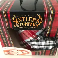 NEW Antlers and Company Red Tartan Christmas Mug in Gift Box