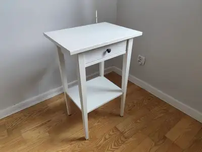 IKEA HEMENS white nightstand with a drawer, View more