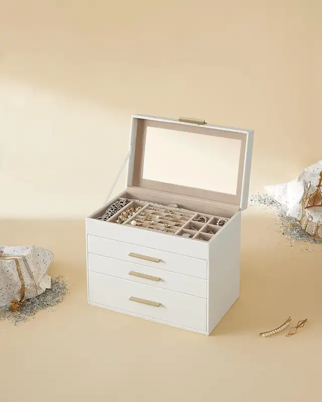 SONGMICS GISELLA Jewelry Box – Cloud White & Gold in Jewellery & Watches in Oshawa / Durham Region - Image 8