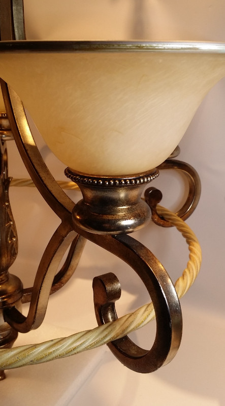 Large Chandelier Cordoban Bronze Parchment Glass in Indoor Lighting & Fans in Trenton - Image 4