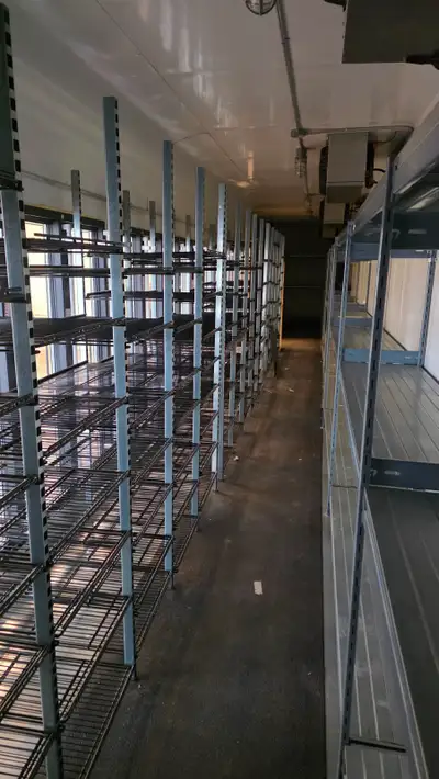 commercial walk in freezer + stainless steel shelving $15,000 obo commercial walk in freezer system...