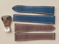 Custom Leather Deployant Straps 19mm (fits Omega, Longines, Tag)