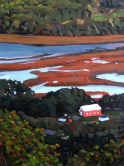"From the Look-Off in Canning" by award winning Annapolis Valley, Nova Scotia artist Ron Lightburn....