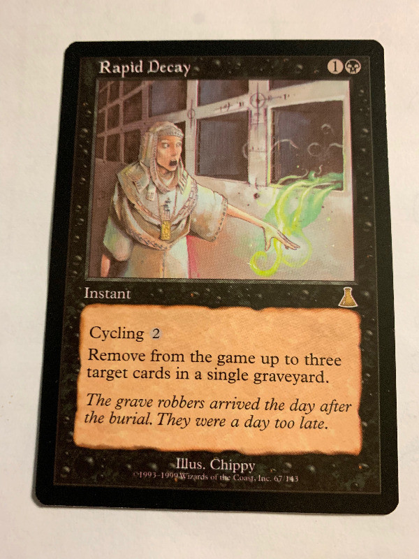 1999 RAPID DECAY #67Magic The Gathering Urza's Destiny UNPLYD NM dans Art et objets de collection  à Longueuil/Rive Sud