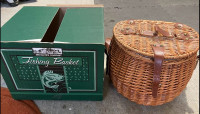 Hickory Farms Fishing Picnic Basket - NEW