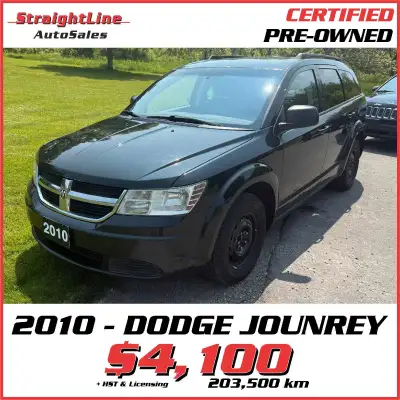 2010 Dodge Journey – 203,528 KM – CERTIFIED Offered by Straightline Auto Sales, Niagara Falls This 2...