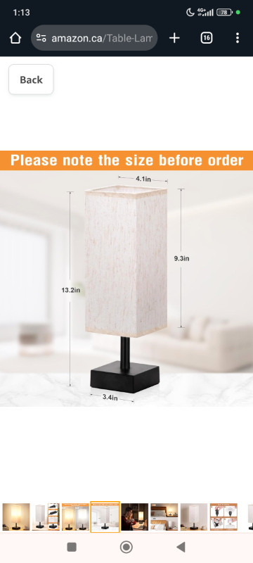Table Lamp for Bedroom - Small Bedside Lamps for Nightstand, Min in General Electronics in Edmonton - Image 4