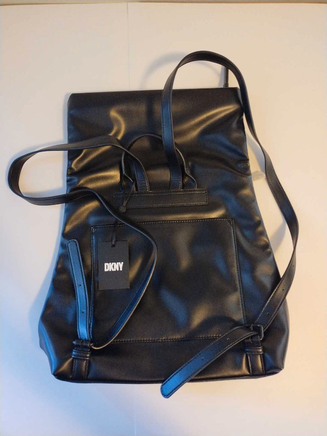 Brand New DKNY Tilly, All Black Logo Medium Backpack/Handbag. in Women's - Bags & Wallets in City of Toronto - Image 2