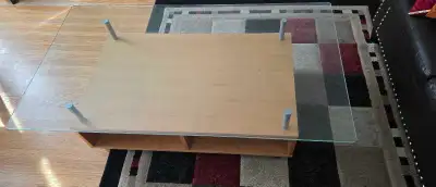 Rolling Wooden Coffee Table, View more