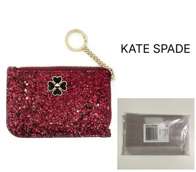 KATE SPADE - NWT - RED GLITTER CARD HOLDER / WALLET KEYCHAIN, View more