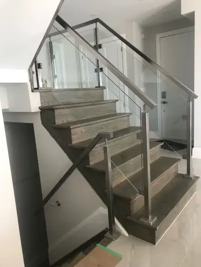 CUSTOM GLASS RAILING STAIRS DECK RAILING BALCONY RAILING PORCH, View more