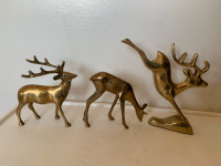 Vintage Brass Deer Decor