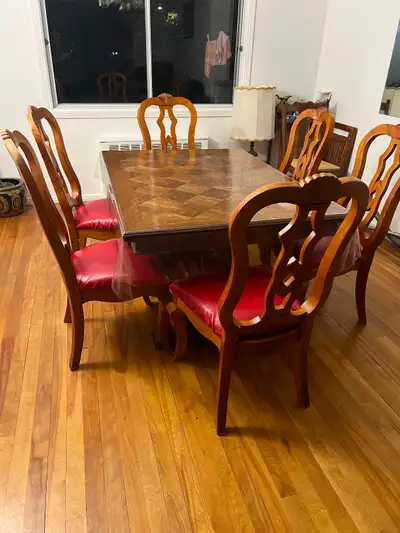 antique table and chairs and tv table, View more