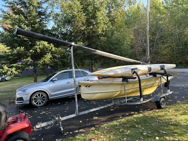 Nice WindRider 17 trimaran, galvanized trailer, $7995 obo. in Sailboats in Gatineau - Image 5