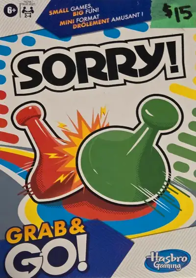 Brand New Sorry Grab & Go Board Game $15 Firm... Age: 8+ In Great Condition... Cash Only... No etran...