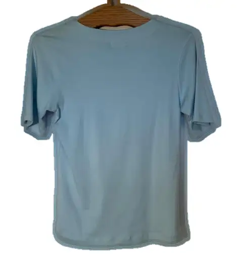 Hajo Light Blue Beaded Round Neckline Women's Top Size M 4062863729388289121