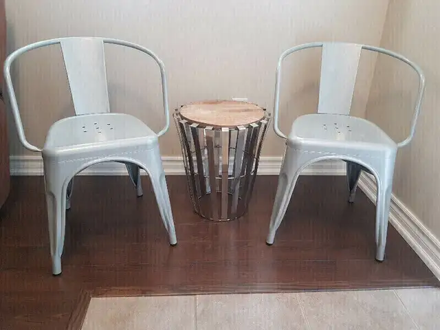 2 Grey Industrial Style Chairs. $100.00. in Chairs & Recliners in Mississauga / Peel Region - Image 2