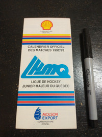 1992-1993 lhjmq/QMJHL junior hockey schedule