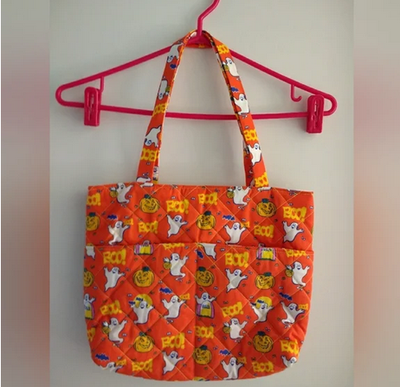 Handcrafted Halloween Tote Bag with Ghost Print, View more